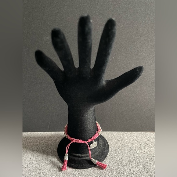 Rose Gonzales Pink Braided String Bling Bracelet - Picture 4 of 10